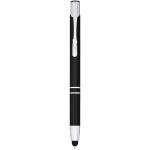 Moneta anodized aluminium click stylus ballpoint pen Black