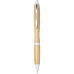 Nash bamboo ballpoint pen, nature Nature,white