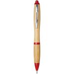 Nash bamboo ballpoint pen, nature Nature,red