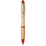 Nash bamboo ballpoint pen (blue ink), nature Nature,red