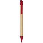 Berk recycled carton and corn plastic ballpoint pen Red