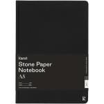 Karst® A5 Steinpapier Notizbuch mit festem Einband - kariert Schwarz