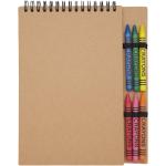 Doodle A5 spiral soft cover notebook and crayon set Nature