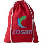 Oregon 100 g/m² cotton drawstring bag 5L Red