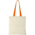 Nevada 100 g/m² cotton tote bag coloured handles 7L Orange
