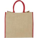 Harry farbige Jute Tragetasche 25L, natur Natur,rot