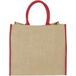 Harry farbige Jute Tragetasche 25L, natur Natur,rot