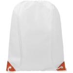 Oriole drawstring bag with coloured corners 5L White/orange