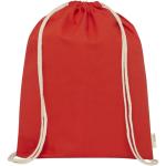 Orissa 100 g/m² GOTS organic cotton drawstring bag 5L Red