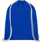 Orissa 100 g/m² GOTS Sportbeutel aus Bio-Baumwolle mit Kordelzug 5L Royalblau