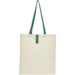 Nevada 100 g/m² cotton foldable tote bag 7L, nature Nature,green