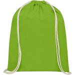 Oregon 140 g/m² cotton drawstring bag 5L Lime