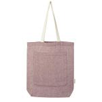 Pheebs 150 g/m² recycled cotton tote bag with front pocket 9L Heather royal