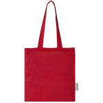 Madras 140 g/m2 GRS recycled cotton tote bag 7L Red