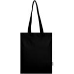 Madras Blend 140 g/m² Tragetasche aus GRS-recycelter Baumwolle 7L Schwarz