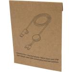 Chechia 150 cm 5-in-1 Kabel aus recyceltem Kunststoff für Datenübertragung und 27W Schnellladung mit Bambusdetails Schwarz