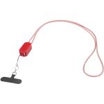 Anser recycled plastic smartphone lanyard with 27W 5-in-1 built-in cable Red