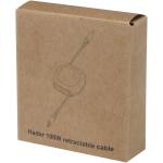 Hadar 100W recycled plastic retractable CarPlay cable PD charging cable Silver