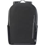 Aqua wasserabweisender 15" Laptop-Rucksack aus GRS Recyclingmaterial 21 L Schwarz