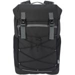 Aqua 15,6" GRS recycelter wasserabweisender Laptop-Rucksack 23 L Schwarz