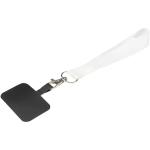 Gaby Mini Lanyard aus RPET mit Telefonhalterung und Sublimationsdruck Schwarz/weiss