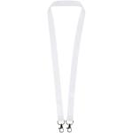 Leia sublimation RPET lanyard with 2 keyrings, white White | 10mm