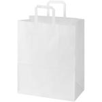Kraft 80–90 g/m² Papiertasche mit flachen Griffen – 32 × 17 × 39 cm Weiß