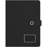 SCX.design O17 A4 Notizbuch Powerbank mit Leuchtlogo Schwarz/weiss