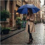 Citizen Green Libeccio 24" recycelter, windfester Regenschirm Blau