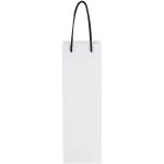 Handmade 170 g/m2 integra paper wine bottle bag with plastic handles White/black