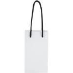 Handgefertigte 170 g/m² Integra-Papiertüte mit Kunststoffgriffen – klein Weiß/schwarz