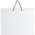 Handgefertigte 170 g/m² Integra-Papiertüte mit Kunststoffgriffen – XXL Weiß/schwarz