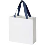 Smartfold Papiertüte, 210 g/m², mit Bandgriffen und matter Laminierung – 24 x 10 x 24 cm Blau