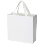 Smartfold Papiertüte, 210 g/m², mit Bandgriffen und matter Laminierung – 31 x 12 x 31 cm Weiß