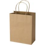 Kraft Papiertüte aus 120 g/m² Kraftpapier mit gedrehten Tragegriffen – 18 x 9 x 23 cm Natur