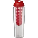 H2O Active® Tempo 700 ml flip lid sport bottle & infuser Transparent red