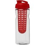 H2O Active® Base 650 ml Sportflasche mit Klappdeckel und Infusor Transparent rot