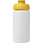 Baseline® Plus grip 500 ml Sportflasche mit Klappdeckel Weiß/gelb