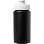 Baseline® Plus grip 500 ml Sportflasche mit Klappdeckel Schwarz/weiss