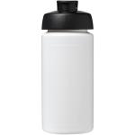 Baseline® Plus grip 500 ml Sportflasche mit Klappdeckel Weiß/schwarz