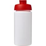Baseline® Plus grip 500 ml Sportflasche mit Klappdeckel Weiß/rot