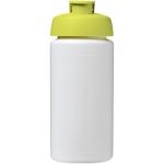 Baseline® Plus grip 500 ml Sportflasche mit Klappdeckel, weiß Weiß, lindgrün