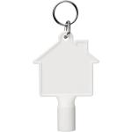 Maximilian Universalschlüssel in Hausform als Schlüsselanhänger aus recyceltem Kunststoff Weiß