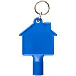 Maximilian Universalschlüssel in Hausform als Schlüsselanhänger aus recyceltem Kunststoff Blau
