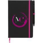 Noir Edge medium notebook, black Black, pink