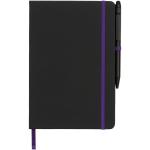 Noir Edge A5 Notizbuch mit farbigem Rand, schwarz Schwarz, lila