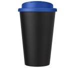 Americano® Eco 350 ml recycelter Becher mit auslaufsicherem Deckel, schwarz Schwarz, Mid Blue