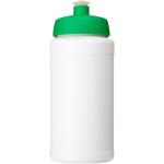 Baseline 500 ml recycled sport bottle White/green