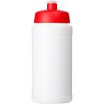 Baseline Recycelte Sportflasche, 500 ml Weiß/rot