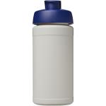 Baseline 500 ml recycled sport bottle with flip lid, natural Natural, blue